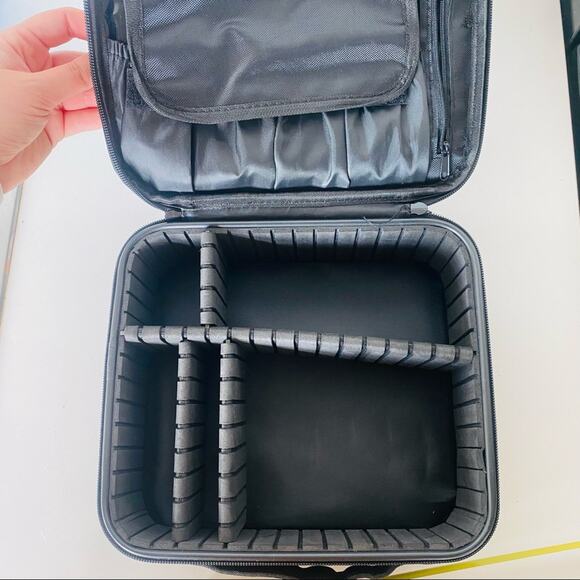 SEPHORA Black Square Zipper Removable Jewelry Makeup Carrying Case Travel Bag - Picture 9 of 9